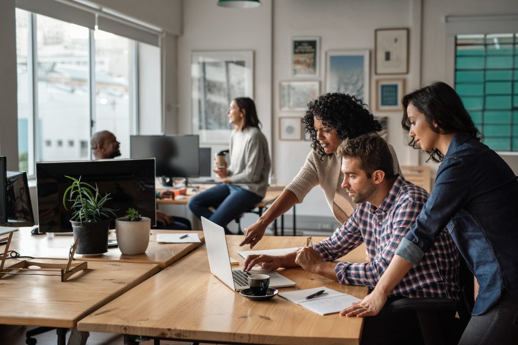 an image of a marketing agency working on a marketing project.